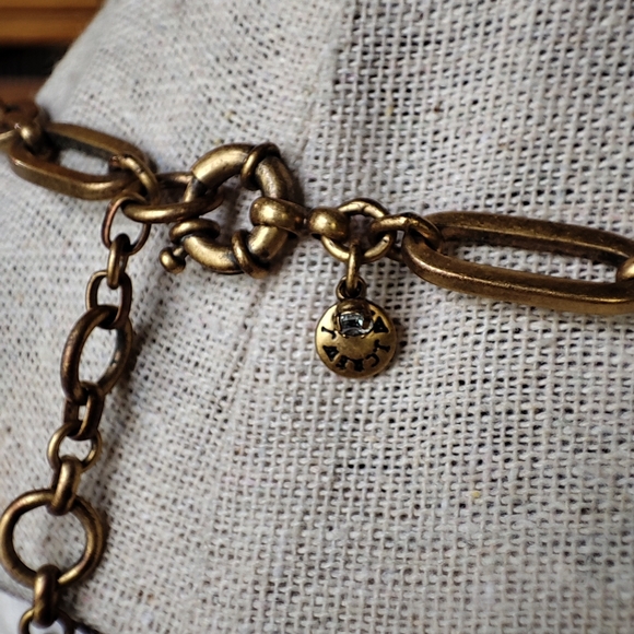 J. Crew Caramel Rhinestone Baguette Square Cut Statement Necklace Brown Smoke - Picture 8 of 11